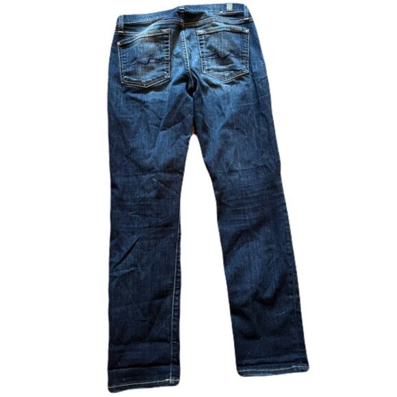 7 For All Mankind 24 Dark Wash Josefina Skinny Boyfriend Distressed - Picture 2 of 4